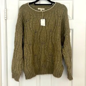NWT Grade & Gather Cable Knit Sweater in Dusty Sage size Medium